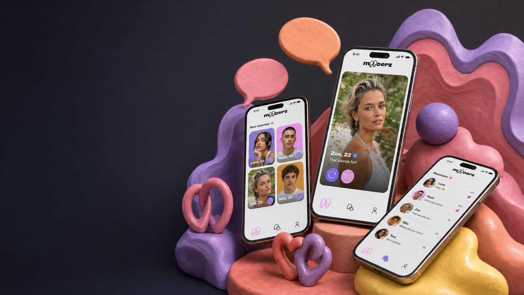 Mise en scène de l’application Mooderz