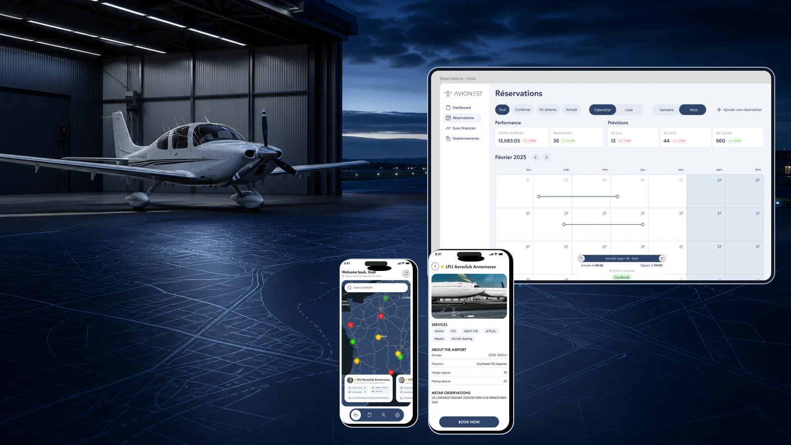 Mise en scène de l’application Avionest