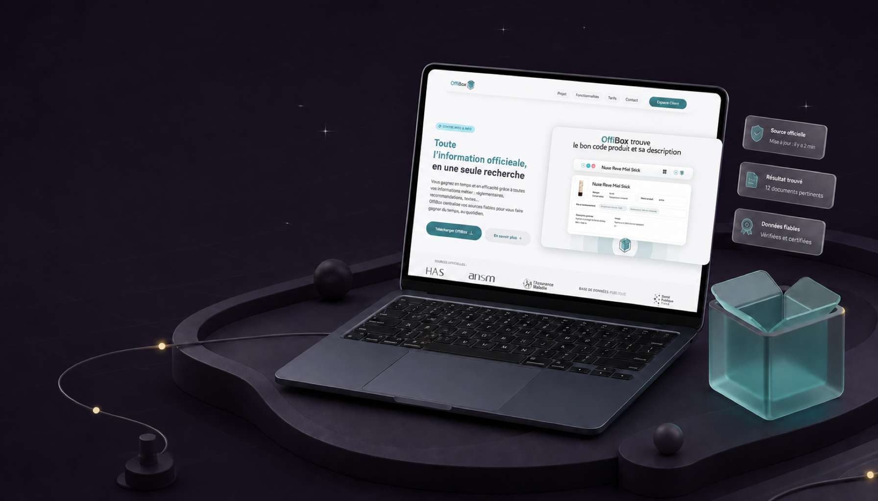 Mise en scène de l’application Offibox