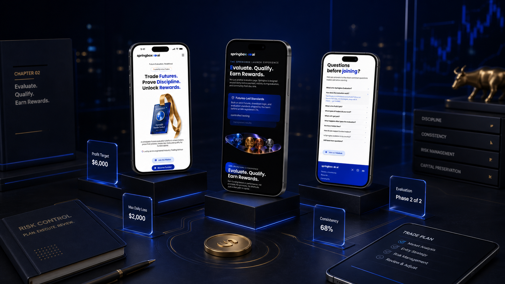 Interfaces Springbox.ai intégrées dans un desk d’évaluation fintech