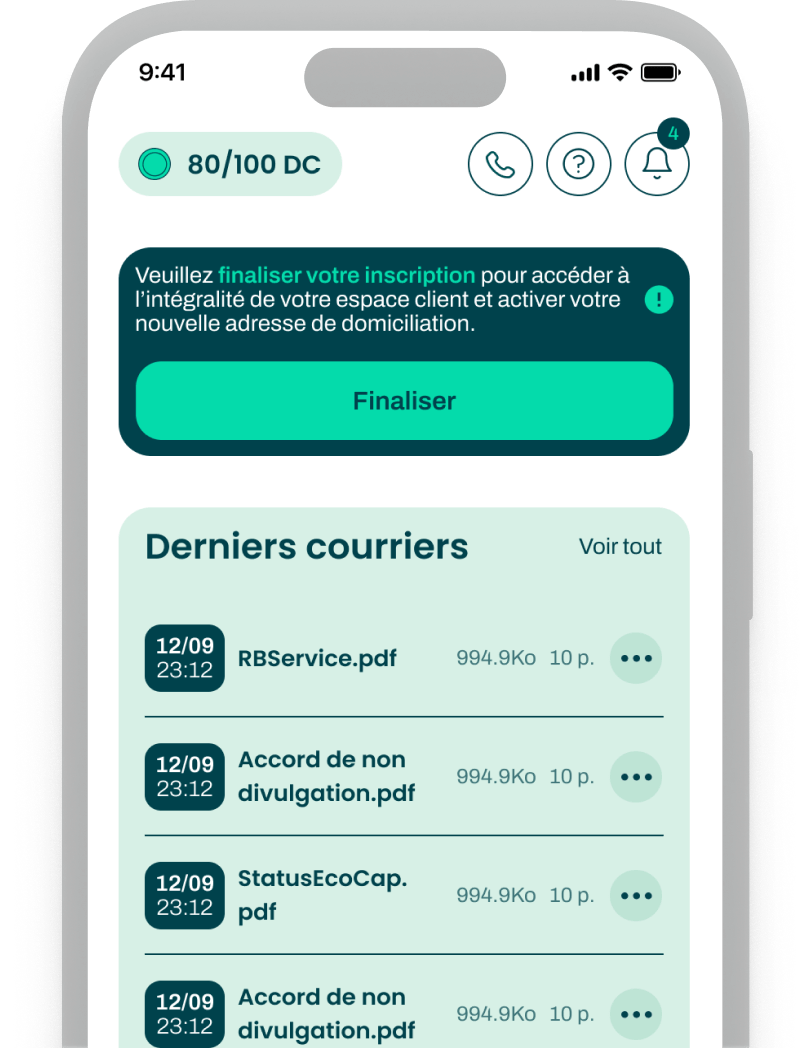 Apercu application sur iPhone