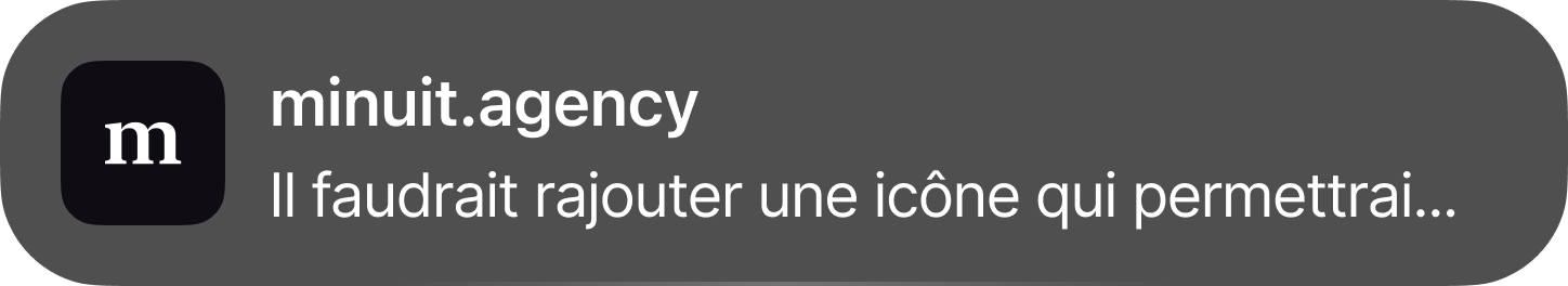 Notification de progression
