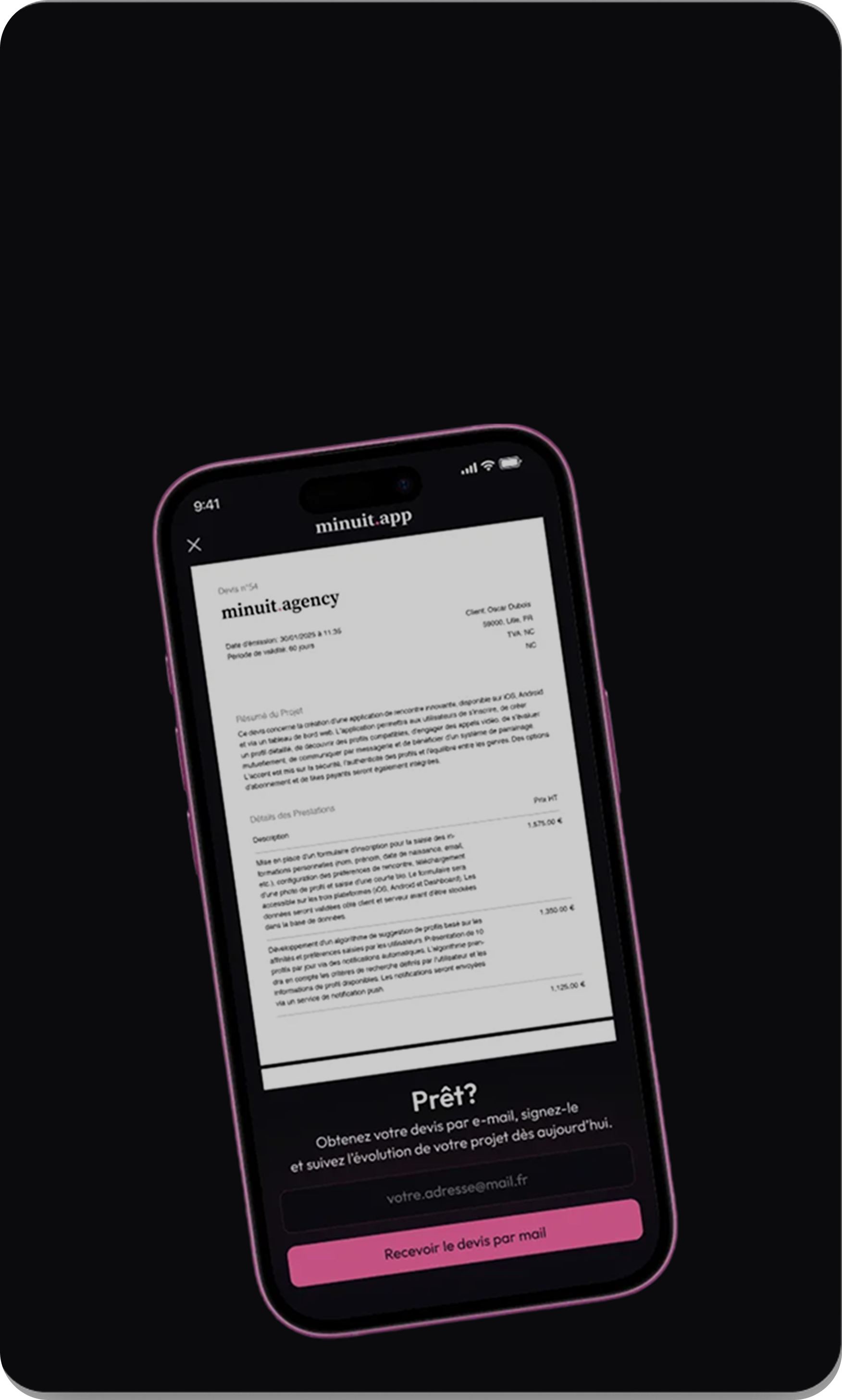 Documents générés et archivés dans minuit.app.