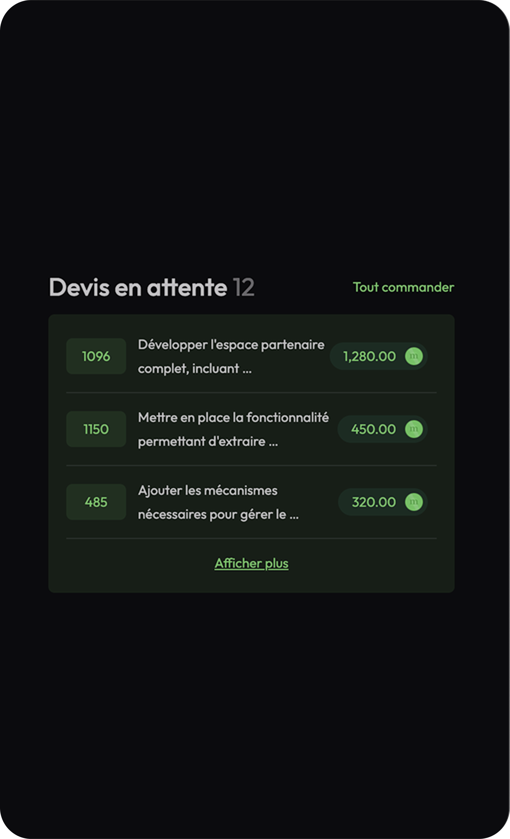 Système de validation de devis dans minuit.app.